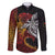 Papua New Guinea Sepik Personalised Family Matching Long Sleeve Bodycon Dress and Hawaiian Shirt PNG Bird of Paradise Tattoo - Polynesian Pride