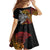 Papua New Guinea Sepik Personalised Family Matching Off The Shoulder Long Sleeve Dress and Hawaiian Shirt PNG Bird of Paradise Tattoo - Polynesian Pride