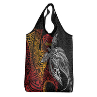 Papua New Guinea Sepik Personalised Grocery Bag PNG Bird of Paradise Tattoo - Polynesian Pride