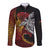 Papua New Guinea Sepik Personalised Long Sleeve Button Shirt PNG Bird of Paradise Tattoo - Polynesian Pride