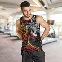 Papua New Guinea Sepik Personalised Men Tank Top PNG Bird of Paradise Tattoo LT9 Black - Polynesian Pride