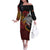 Papua New Guinea Sepik Personalised Off The Shoulder Long Sleeve Dress PNG Bird of Paradise Tattoo - Polynesian Pride