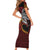 Papua New Guinea Sepik Personalised Short Sleeve Bodycon Dress PNG Bird of Paradise Tattoo - Polynesian Pride