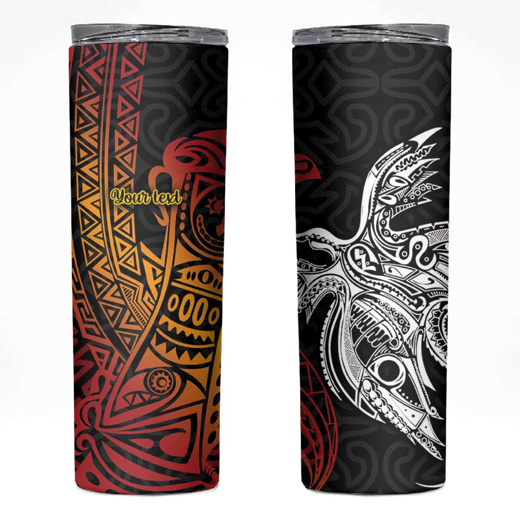 Papua New Guinea Sepik Personalised Skinny Tumbler PNG Bird of Paradise Tattoo - Polynesian Pride
