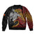 Papua New Guinea Sepik Personalised Sleeve Zip Bomber Jacket PNG Bird of Paradise Tattoo - Polynesian Pride