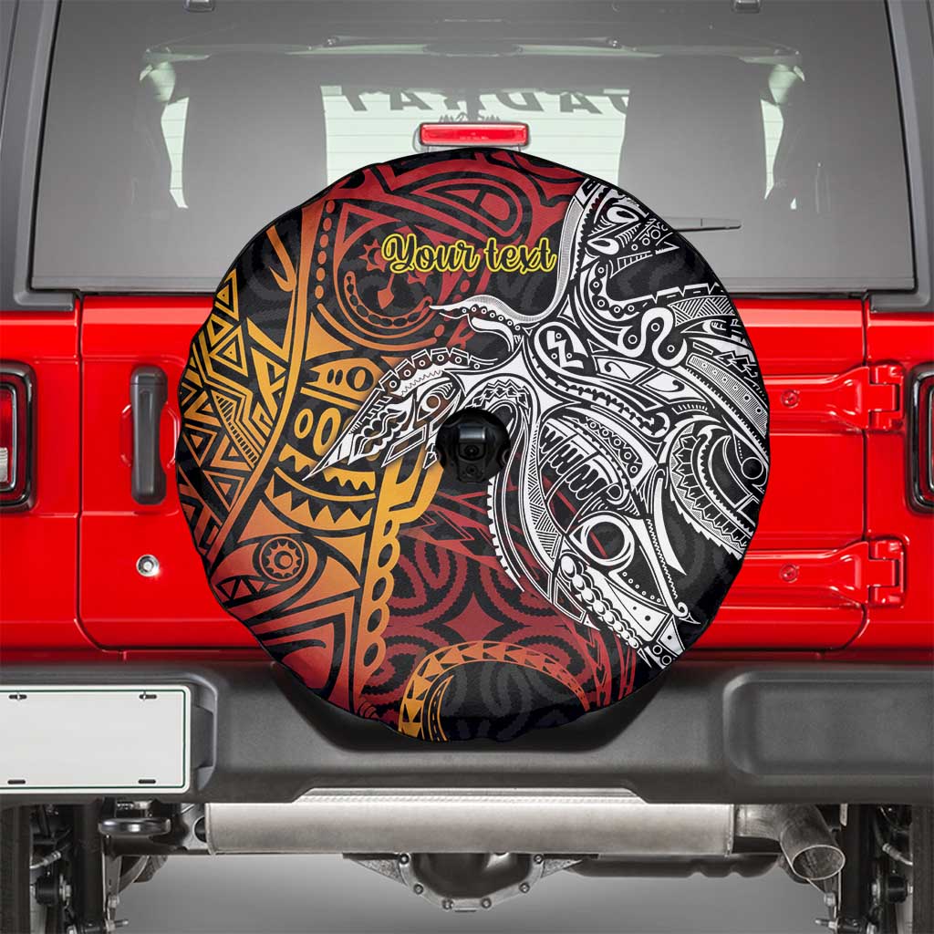 Papua New Guinea Sepik Personalised Spare Tire Cover PNG Bird of Paradise Tattoo - Polynesian Pride