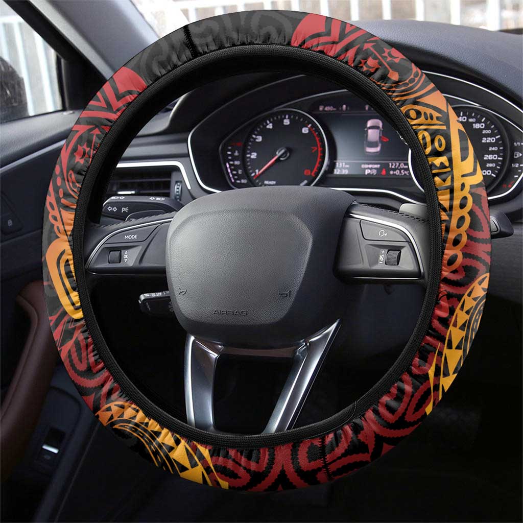 Papua New Guinea Sepik Steering Wheel Cover PNG Bird of Paradise Tattoo - Polynesian Pride