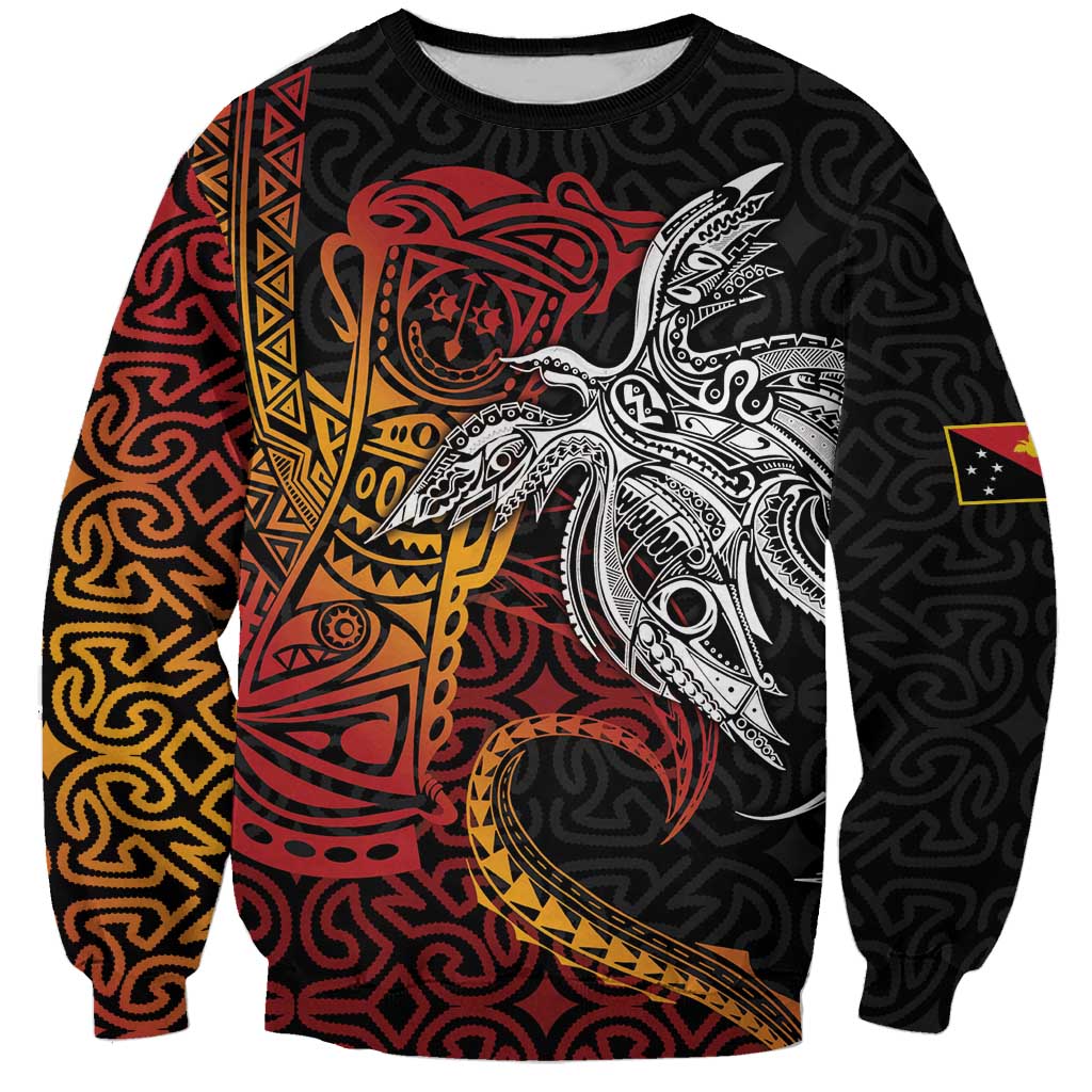 Papua New Guinea Sepik Personalised Sweatshirt PNG Bird of Paradise Tattoo - Polynesian Pride