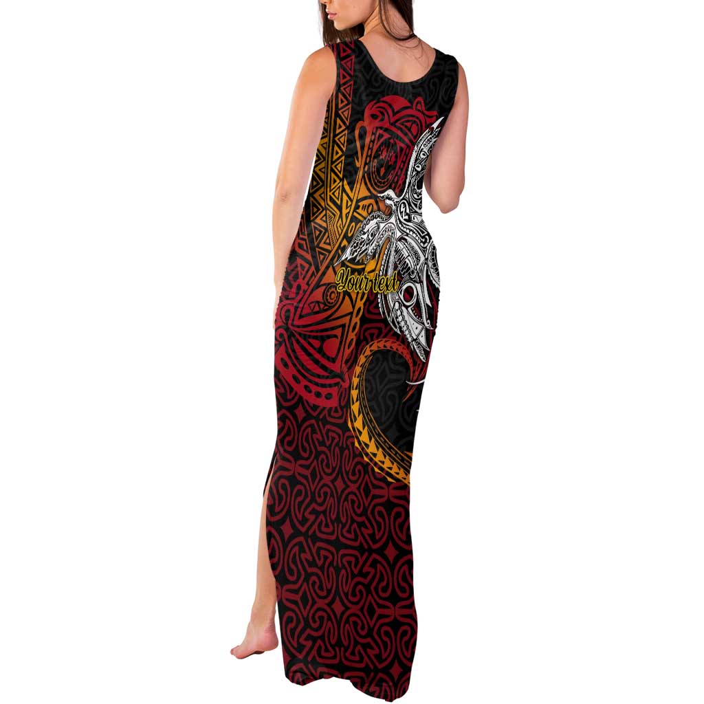 Papua New Guinea Sepik Personalised Tank Maxi Dress PNG Bird of Paradise Tattoo - Polynesian Pride