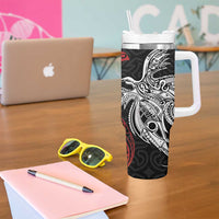 Papua New Guinea Sepik Personalised Tumbler With Handle PNG Bird of Paradise Tattoo - Polynesian Pride