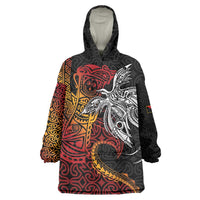 Papua New Guinea Sepik Personalised Wearable Blanket Hoodie PNG Bird of Paradise Tattoo - Polynesian Pride