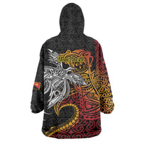 Papua New Guinea Sepik Personalised Wearable Blanket Hoodie PNG Bird of Paradise Tattoo - Polynesian Pride