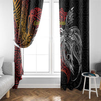 Papua New Guinea Sepik Personalised Window Curtain PNG Bird of Paradise Tattoo - Polynesian Pride