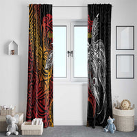 Papua New Guinea Sepik Personalised Window Curtain PNG Bird of Paradise Tattoo - Polynesian Pride