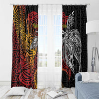 Papua New Guinea Sepik Personalised Window Curtain PNG Bird of Paradise Tattoo - Polynesian Pride
