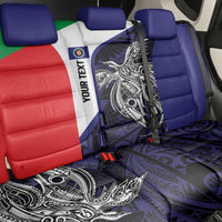 Personalised PNG Bougainville Back Car Seat Cover Bird of Paradise Tattoo Flag Motif - Polynesian Pride