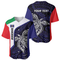 Personalised PNG Bougainville Baseball Jersey Bird of Paradise Tattoo Flag Motif LT9 - Polynesian Pride