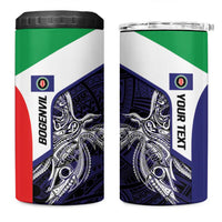 Personalised PNG Bougainville 4 in 1 Can Cooler Tumbler Bird of Paradise Tattoo Flag Motif - Polynesian Pride