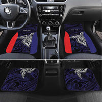 Personalised PNG Bougainville Car Mats Bird of Paradise Tattoo Flag Motif - Polynesian Pride