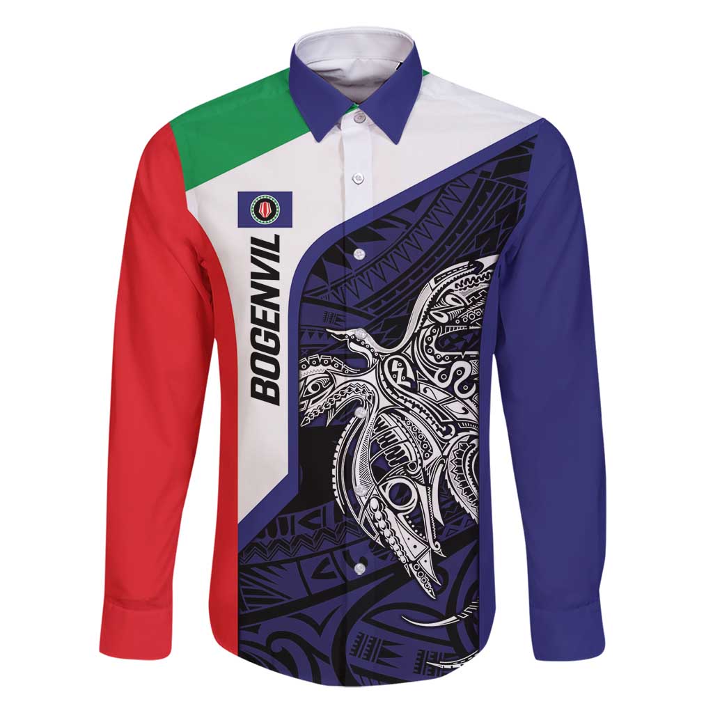 Personalised PNG Bougainville Family Matching Off Shoulder Maxi Dress and Hawaiian Shirt Bird of Paradise Tattoo Flag Motif - Polynesian Pride