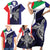 Personalised PNG Bougainville Family Matching Short Sleeve Bodycon Dress and Hawaiian Shirt Bird of Paradise Tattoo Flag Motif - Polynesian Pride