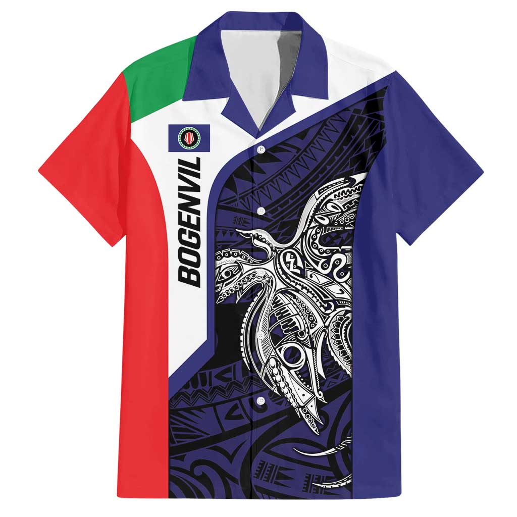 Personalised PNG Bougainville Family Matching Short Sleeve Bodycon Dress and Hawaiian Shirt Bird of Paradise Tattoo Flag Motif - Polynesian Pride