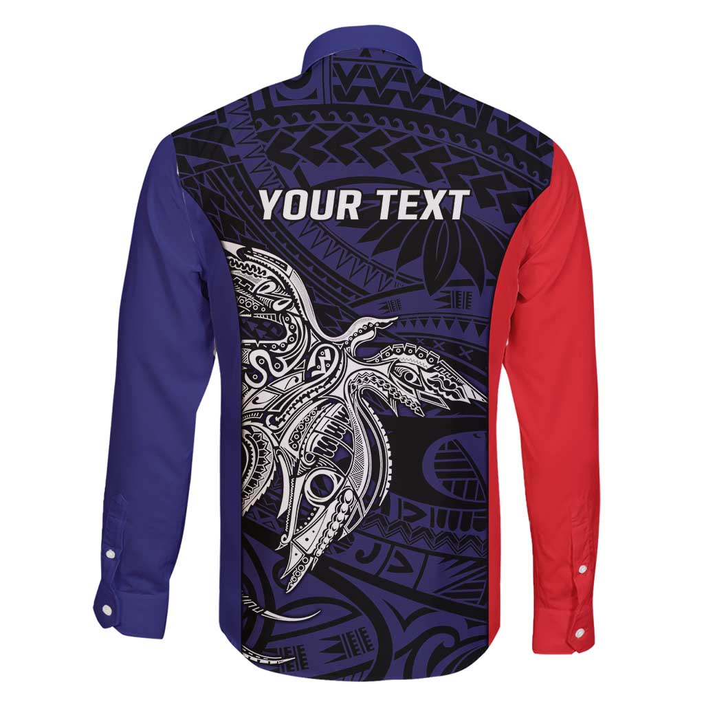 Personalised PNG Bougainville Family Matching Summer Maxi Dress and Hawaiian Shirt Bird of Paradise Tattoo Flag Motif - Polynesian Pride