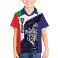 Personalised PNG Bougainville Family Matching Tank Maxi Dress and Hawaiian Shirt Bird of Paradise Tattoo Flag Motif - Polynesian Pride