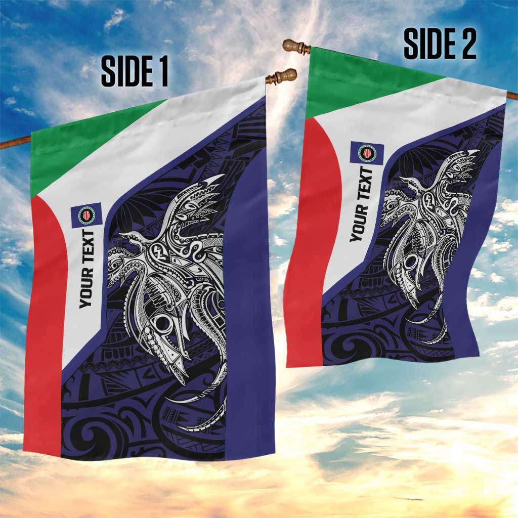 Personalised PNG Bougainville Garden Flag Bird of Paradise Tattoo Flag Motif - Polynesian Pride