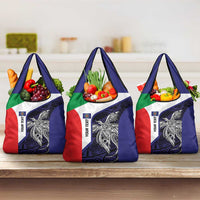 Personalised PNG Bougainville Grocery Bag Bird of Paradise Tattoo Flag Motif - Polynesian Pride