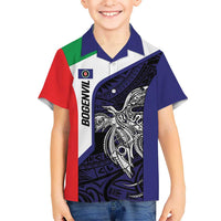 Personalised PNG Bougainville Kid Hawaiian Shirt Bird of Paradise Tattoo Flag Motif - Polynesian Pride