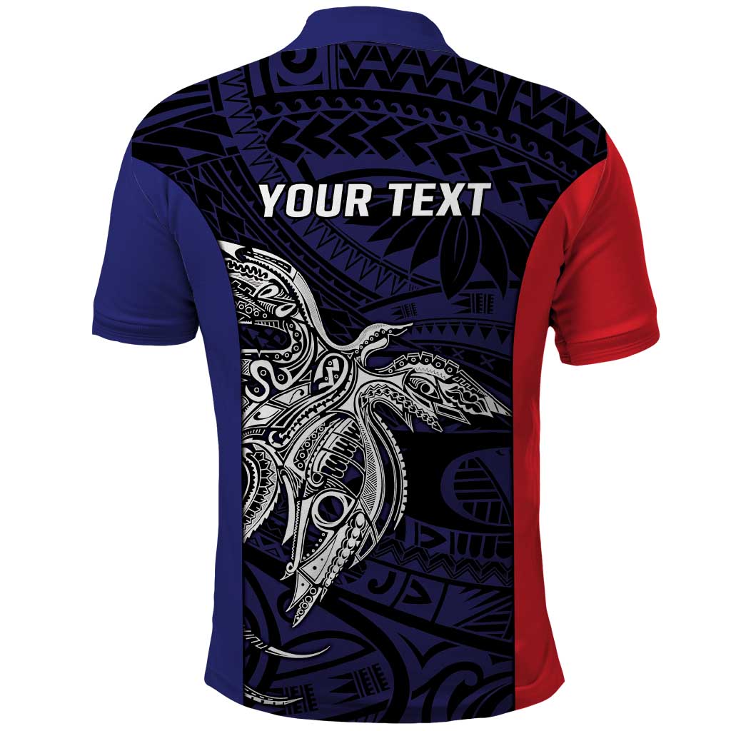 Personalised PNG Bougainville Polo Shirt Bird of Paradise Tattoo Flag Motif LT9 - Polynesian Pride
