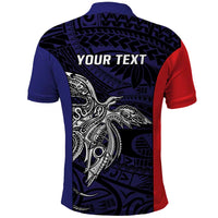 Personalised PNG Bougainville Polo Shirt Bird of Paradise Tattoo Flag Motif LT9 - Polynesian Pride