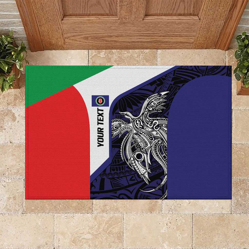 Personalised PNG Bougainville Rubber Doormat Bird of Paradise Tattoo Flag Motif - Polynesian Pride