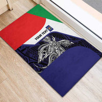 Personalised PNG Bougainville Rubber Doormat Bird of Paradise Tattoo Flag Motif - Polynesian Pride