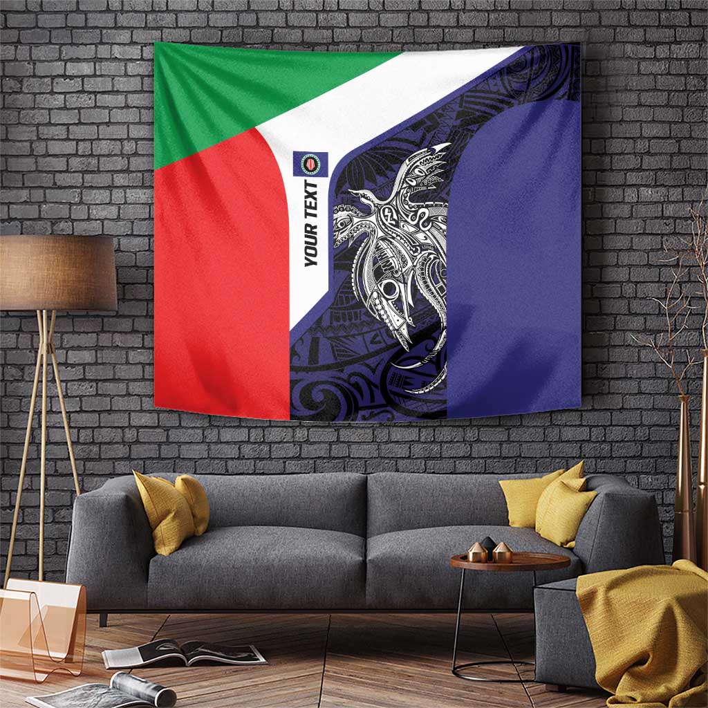 Personalised PNG Bougainville Tapestry Bird of Paradise Tattoo Flag Motif - Polynesian Pride