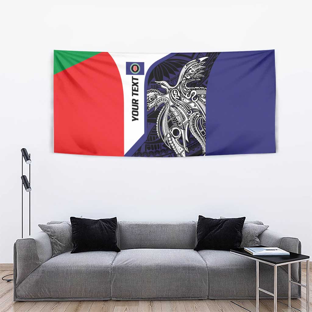 Personalised PNG Bougainville Tapestry Bird of Paradise Tattoo Flag Motif - Polynesian Pride