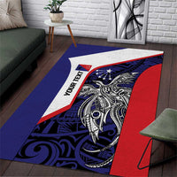 Personalised PNG Central Province Area Rug Bird of Paradise Tattoo Flag Motif - Polynesian Pride