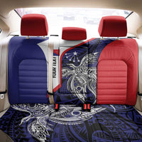 Personalised PNG Central Province Back Car Seat Cover Bird of Paradise Tattoo Flag Motif - Polynesian Pride