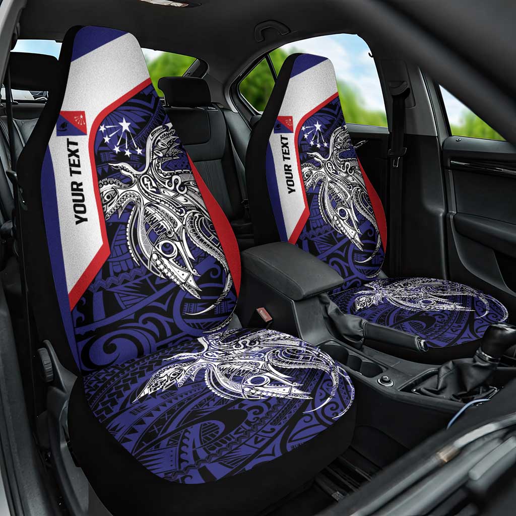 Personalised PNG Central Province Car Seat Cover Bird of Paradise Tattoo Flag Motif LT9 One Size Blue - Polynesian Pride
