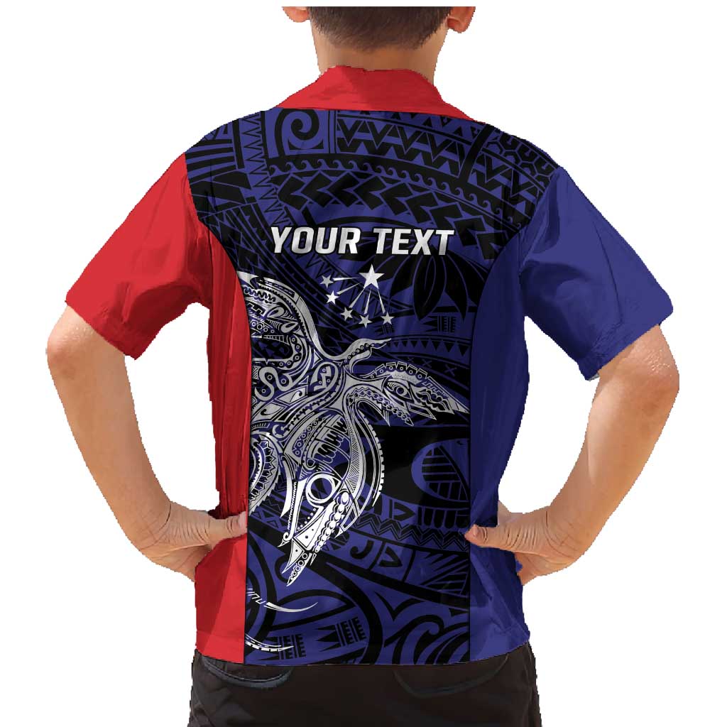 Personalised PNG Central Province Family Matching Mermaid Dress and Hawaiian Shirt Bird of Paradise Tattoo Flag Motif - Polynesian Pride