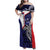 Personalised PNG Central Province Family Matching Off Shoulder Maxi Dress and Hawaiian Shirt Bird of Paradise Tattoo Flag Motif - Polynesian Pride