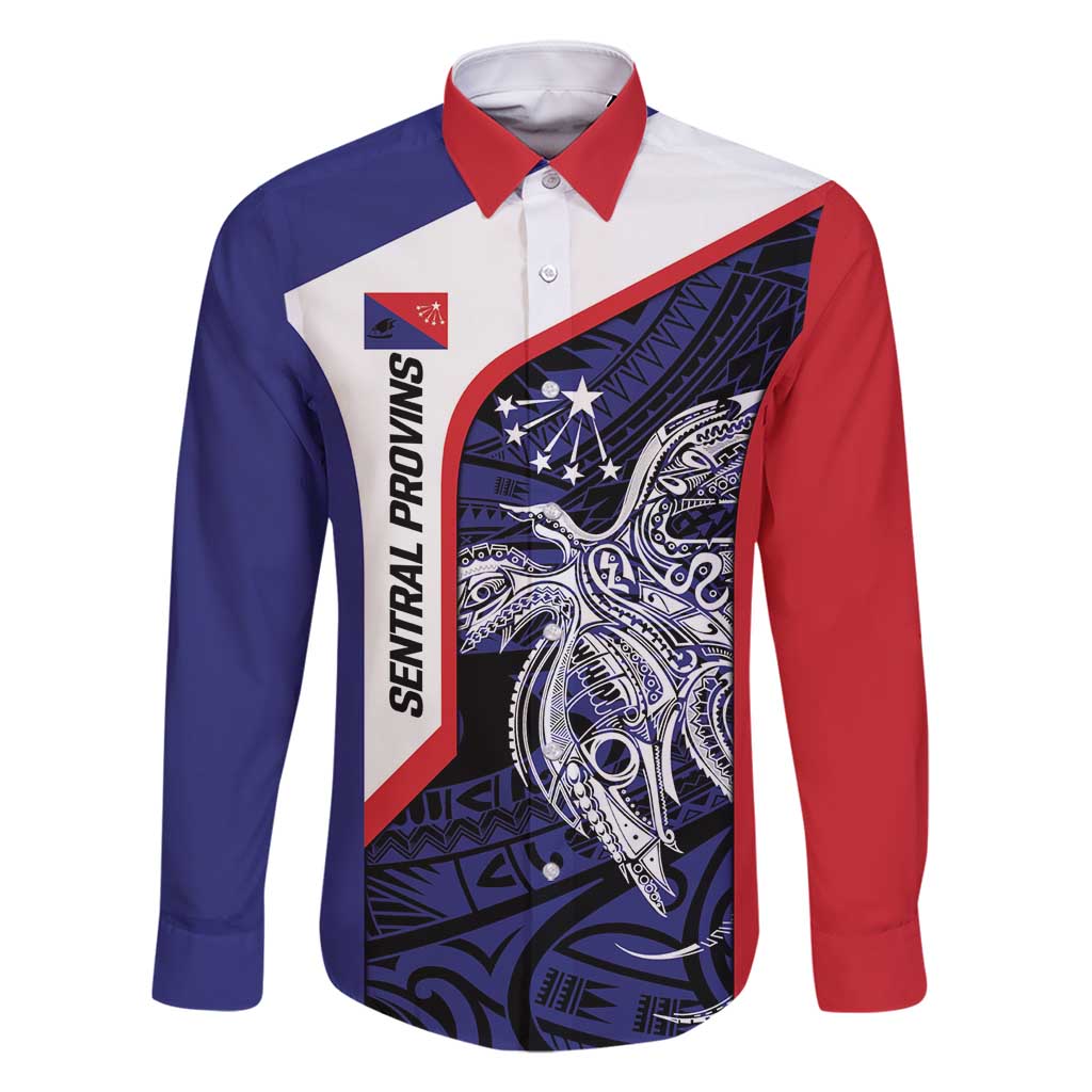 Personalised PNG Central Province Family Matching Off Shoulder Short Dress and Hawaiian Shirt Bird of Paradise Tattoo Flag Motif - Polynesian Pride