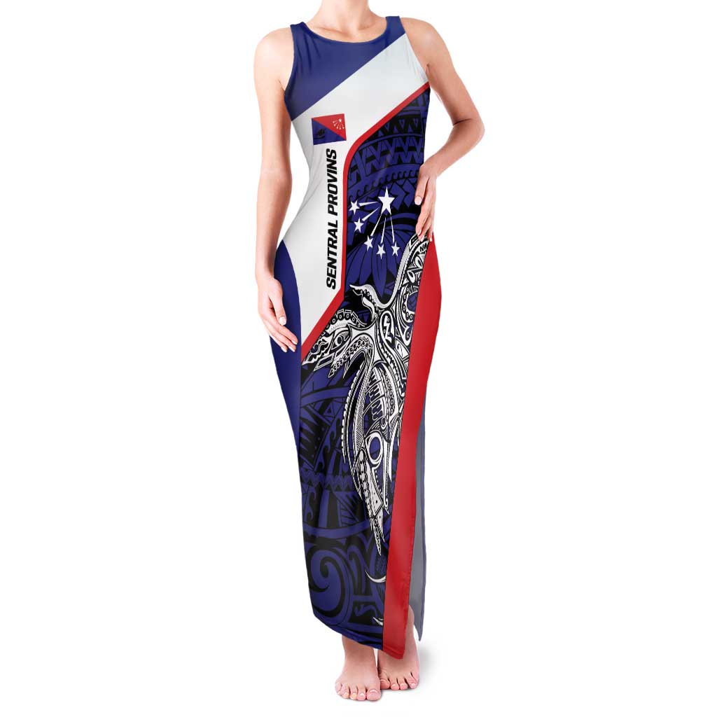 Personalised PNG Central Province Family Matching Tank Maxi Dress and Hawaiian Shirt Bird of Paradise Tattoo Flag Motif - Polynesian Pride