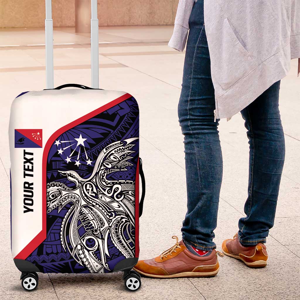 Personalised PNG Central Province Luggage Cover Bird of Paradise Tattoo Flag Motif - Polynesian Pride