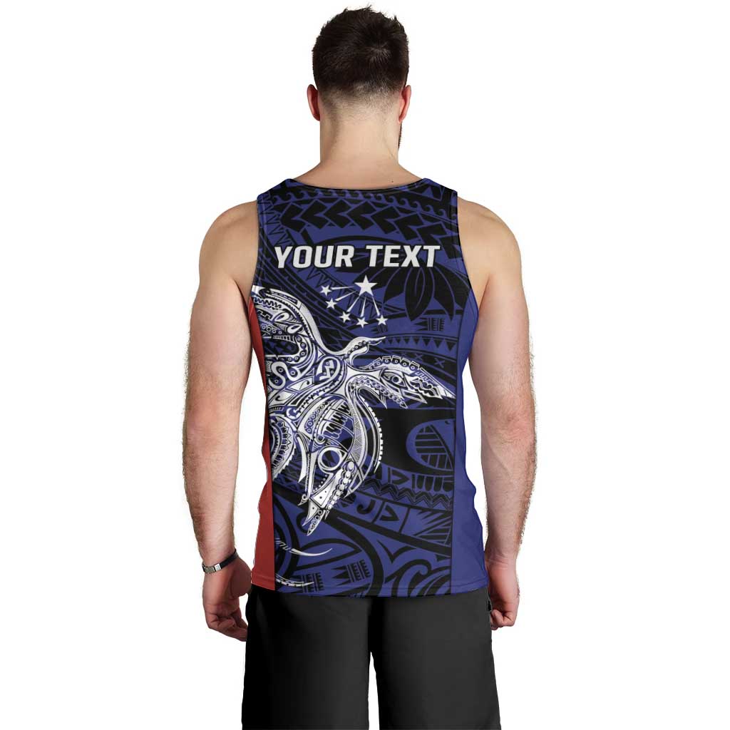 Personalised PNG Central Province Men Tank Top Bird of Paradise Tattoo Flag Motif LT9 - Polynesian Pride