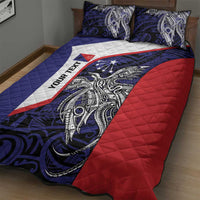 Personalised PNG Central Province Quilt Bed Set Bird of Paradise Tattoo Flag Motif - Polynesian Pride