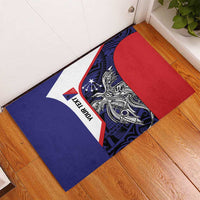 Personalised PNG Central Province Rubber Doormat Bird of Paradise Tattoo Flag Motif - Polynesian Pride