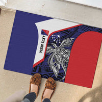 Personalised PNG Central Province Rubber Doormat Bird of Paradise Tattoo Flag Motif - Polynesian Pride