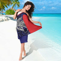 Personalised PNG Central Province Sarong Bird of Paradise Tattoo Flag Motif - Polynesian Pride